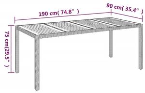 Garten Essgruppe 3029221-3 (7-teilig) Grau - Metall - Polyrattan - 190 x 75 x 90 cm