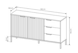 Sideboard RAVIN Schwarz - Eiche Dunkel