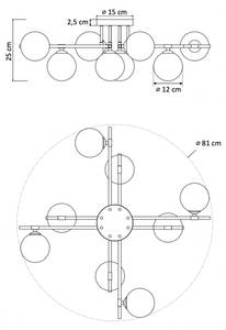 Deckenleuchte - Mattina Gold - Metall - 81 x 25 x 81 cm