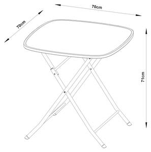 Table de jardin pliante Sande Bleu ciel - 70 x 70 cm