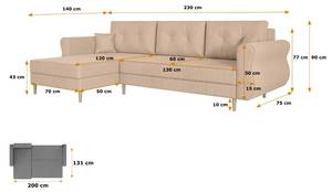 Ecksofa HERMES-L Beige - Taupe