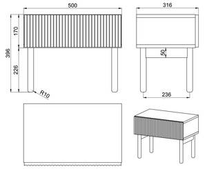 Table de chevet NOLIE Noir - Hauteur : 40 cm