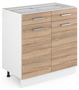 Küchenunterschrank R-Line 46074 Eiche Sonoma Dekor - Weiß