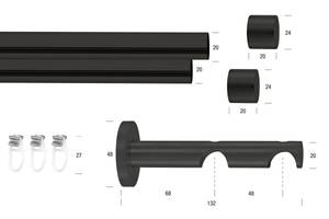 Gardinenstange Ornella 2 lfg. Breite: 340 cm