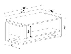 Couchtisch Bianco Rebab Braun Dunkelgrau Grau - Holzwerkstoff - 107 x 41 x 60 cm