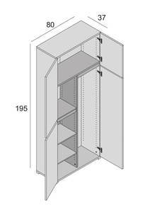 Meuble à ranger LOKO II Blanc - Bois manufacturé - 80 x 195 x 37 cm