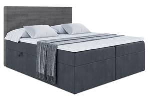 Boxspringbett PRESTON Grau - Breite: 180 cm - H3