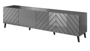Fernsehtisch ABETO 200x42x52 Grau - Holzwerkstoff - Kunststoff - 200 x 52 x 42 cm