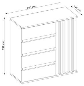 Garderoben-Set DORIS 2-teilig Grau - Holzwerkstoff - 200 x 202 x 34 cm