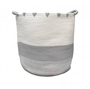 Panier de rangement en corde de coton Blanc - Textile - 40 x 45 x 40 cm
