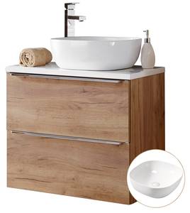 Waschtisch-Unterschrank mit Becken Weiß - Holzwerkstoff - 61 x 75 x 46 cm