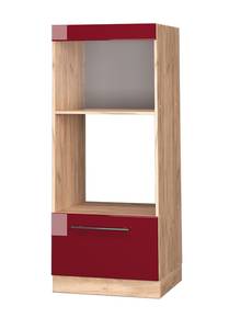 Mikrowellenschrank Fame-Line 38429 Hochglanz Bordeaux - Sonoma Eiche Trüffel Dekor