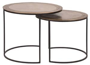 Couchtisch Set Circle Gold - Metall - 55 x 45 x 55 cm