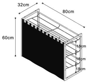 Lot de 3 étagères à chaussures Sel Hauteur : 180 cm