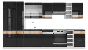 Küchenzeile Fame-Line 39994 Hochglanz Schwarz - Weiß