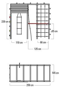 Klettergerüst Clever Climber Grün - Massivholz - 105 x 220 x 250 cm