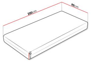 Schaumstoff Matratze Amadeo Breite: 90 cm