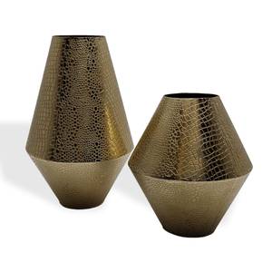 Vase Croco 2er-Set Gold - Metall - 17 x 27 x 27 cm