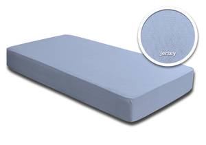Spannbettlaken Jersey hellblau 140x200cm Blau - Textil - 140 x 25 x 200 cm