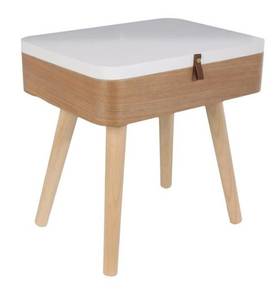 Table de chevet en bois avec rangement E En partie en bois massif - 40 x 54 x 30 cm
