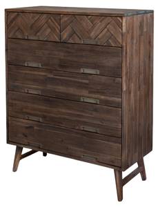 Commode ASHTON COD100 6D Marron - Bois massif - Bois/Imitation - 100 x 125 x 45 cm