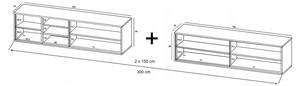 Tv-Lowboard APOLLO Loft Eiche Wotan Dekor - Weiß