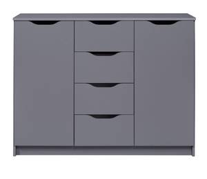 Sideboard Silenzia Grau - Massivholz - 122 x 92 x 40 cm