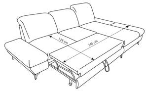 Ecksofa HANNOVER Orange - Bettkasten rechts - Mit Bettkasten