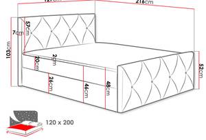 Boxspringbett Crystal Lux Beige - Breite: 127 cm