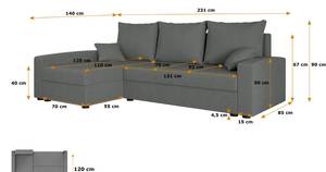 Ecksofa RAVENA-L Dunkelgrau