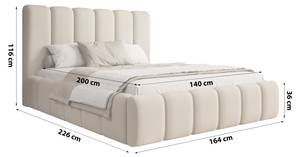 Polsterbett Doppelbett Rimini Ecru - Breite: 164 cm