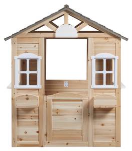 Outdoor-Kinderspielhaus Acciano Braun - Grau - Massivholz - Holzart/Dekor - 113 x 131 x 97 cm