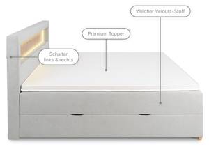 Boxbett ESPOO 3 mit Bettkasten Hellgrau - Breite: 160 cm