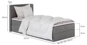 Boxspringbett MITTO CONTI Grau - Breite: 80 cm - H3