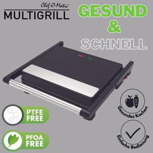 Kontaktgrill Chef O Matic Multigrill Schwarz - Kunststoff - 34 x 10 x 34 cm