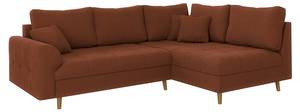 Ecksofa Neo Cord-Stoff Rubinrot