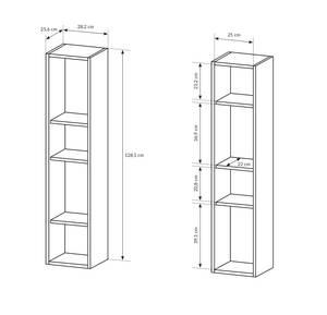 Wandschrank NOTTE Grau - Holzwerkstoff - Kunststoff - 29 x 128 x 26 cm