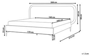 Doppelbett SUZETTE Beige - Taupe - Breite: 208 cm