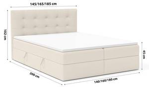 Boxspringbett Kolumbo Beige - Breite: 165 cm