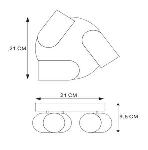 Deckenleuchte PUNCH Weiß - Metall - 11 x 11 x 11 cm