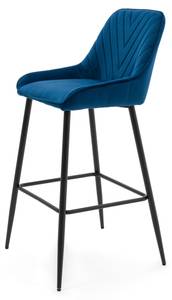 Barhocker VASTO Velour Blau - Dunkelblau