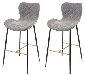 Tabouret de bar E55 (lot de 2) Gris