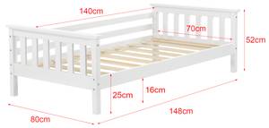 Lit enfant Nuuk en Pin 140 x 70 cm 80 x 148 cm