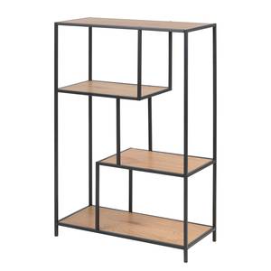 Open kast Coogee I eikenhouten look/mat zwart - 114cm - Eikenhouten look/zwart - Hoogte: 114 cm