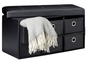 Banc de rangement tabouret coffre Noir