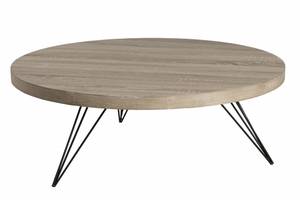 Table basse ronde Beige - Bois manufacturé - 90 x 32 x 90 cm