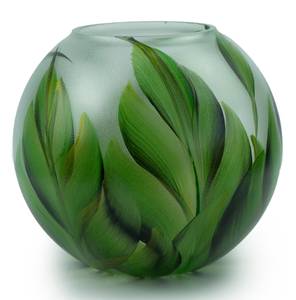 Vase en verre peint à la main Vert - Verre - 18 x 16 x 18 cm