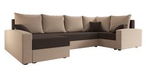 Ecksofa CHIEV-LONG Beige - Braun - Ecke davorstehend rechts - 8 Kissen