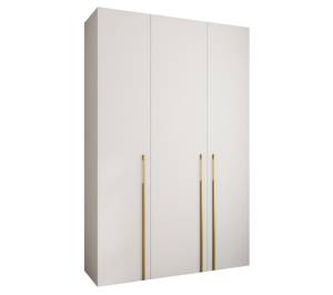 Armoire à portes battantes Como 3 Doré - Blanc - 160 x 50 cm