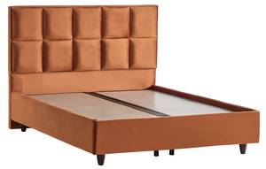 Boxspringbett Sannos Orange - Holzwerkstoff - Metall - Textil - 140 x 120 x 215 cm